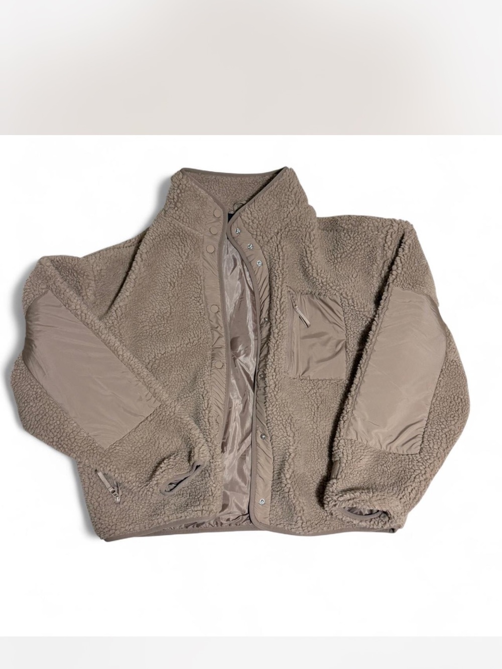 Taupe Sherpa Fleece Jacket